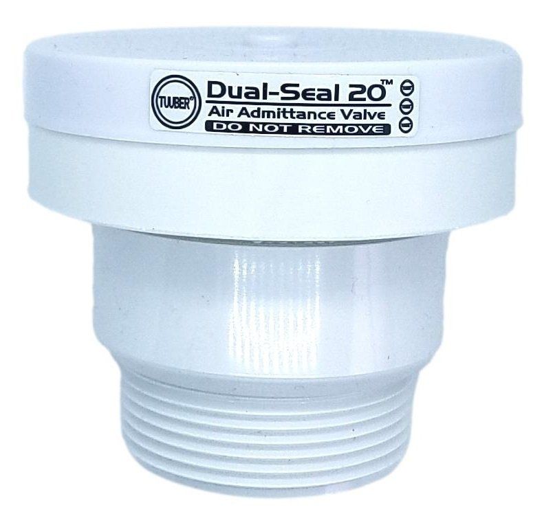 A white dual seal 20 air admittance valve