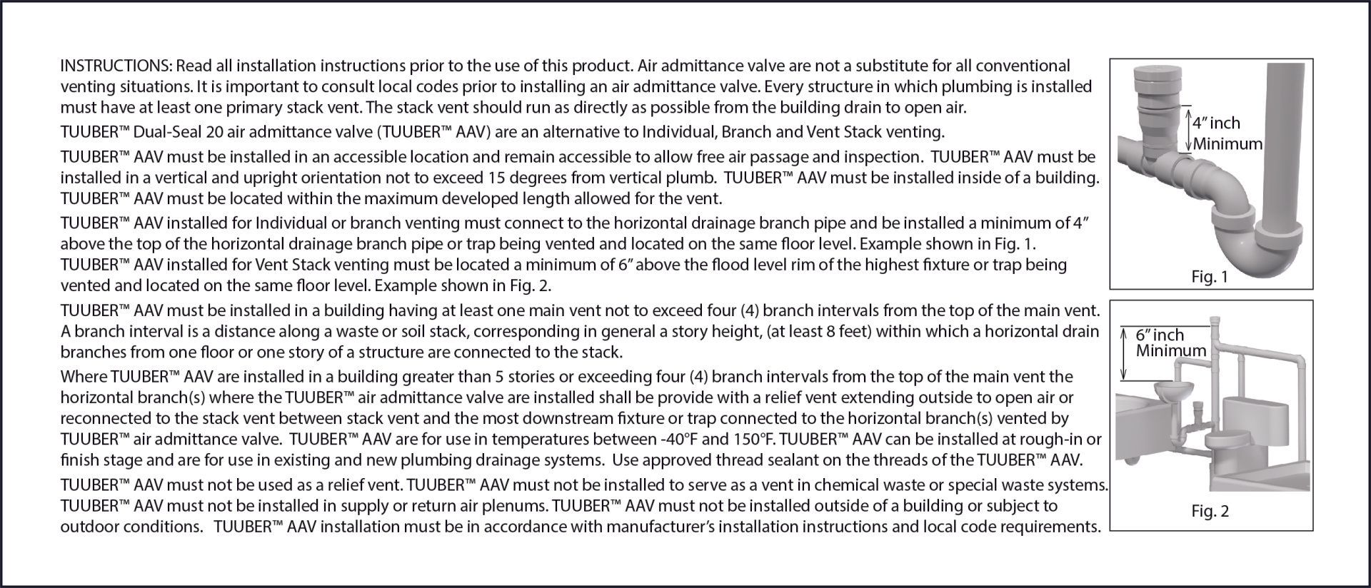 air admittance valve dfu and installation