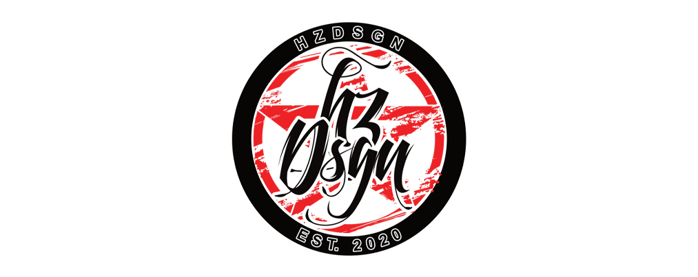 Ein Logo für ein Unternehmen mit einem roten Stern in der Mitte eines Kreises.