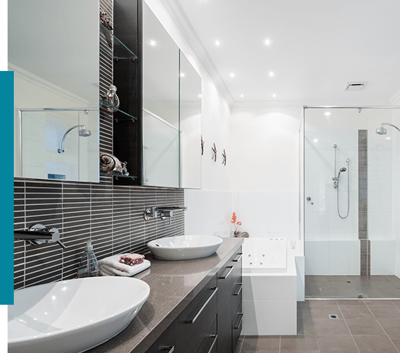 Large modern bathroom interior