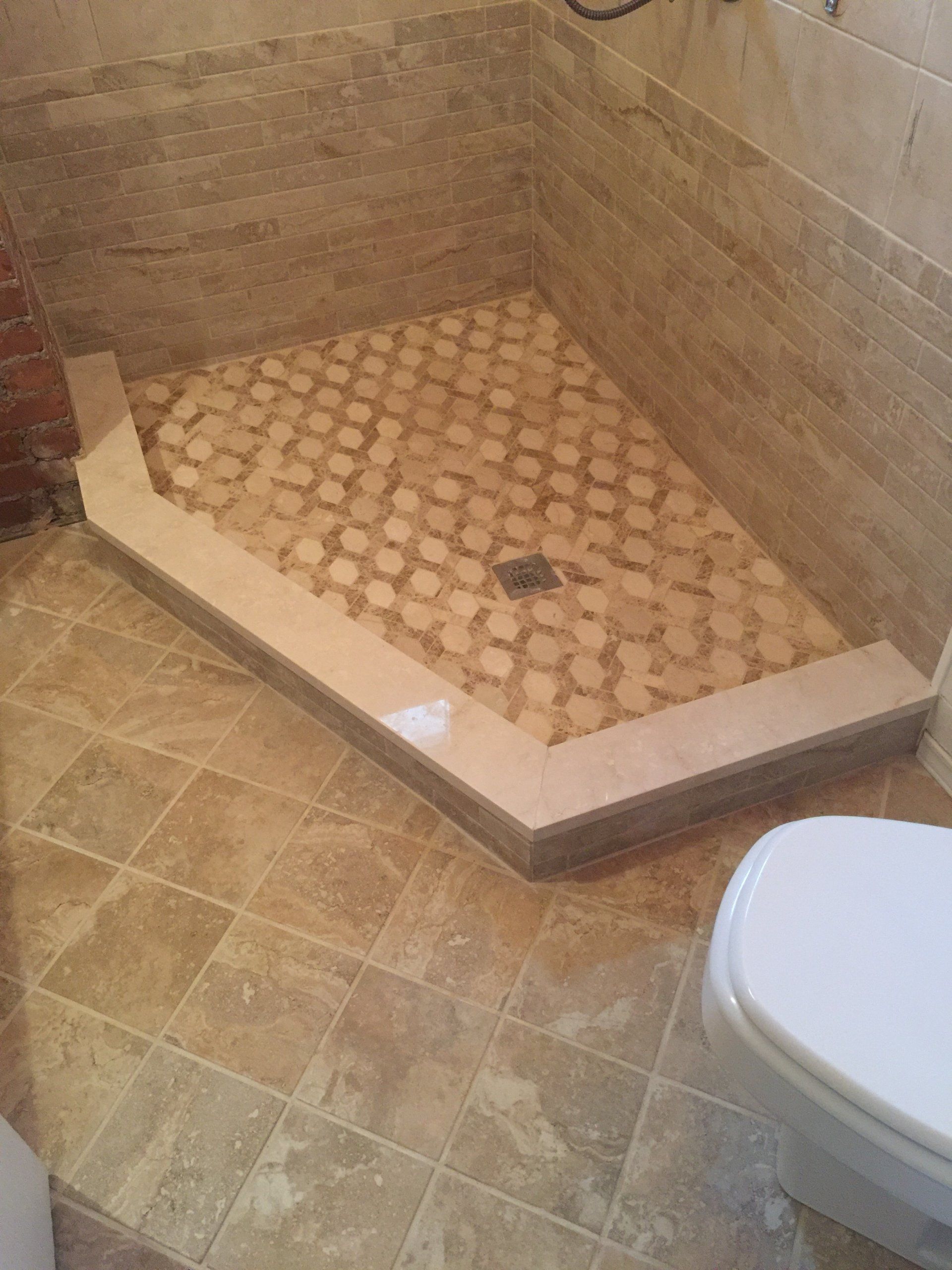 Bathroom floor tiling after bathroom design in Norwalk, CT