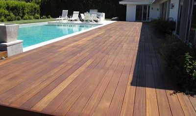 Pool Side Made of Hardwood — Los Angeles, CA — K & Z Hardwood Flooring Pool Side Made of Hardwood — Los Angeles, CA — K & Z Hardwood Flooring