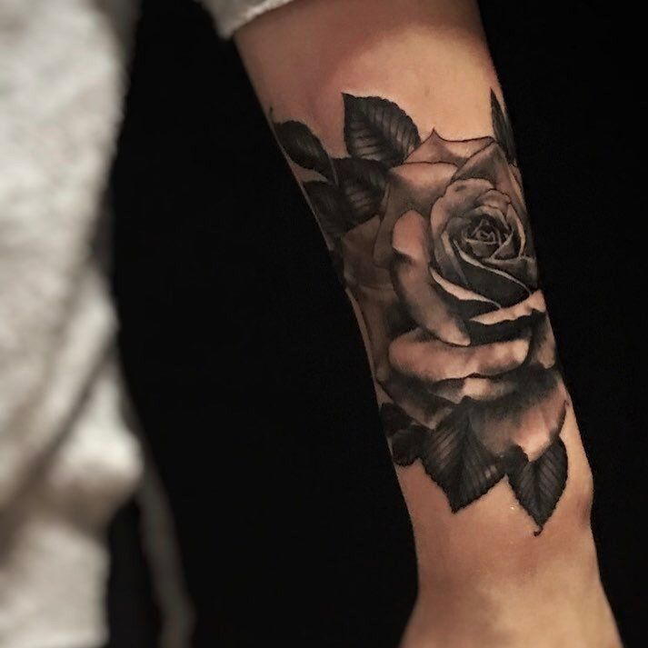 Rose Tattoo by Alan Coated at Black Gold Tattoo Co in Edmonton Alberta Canada