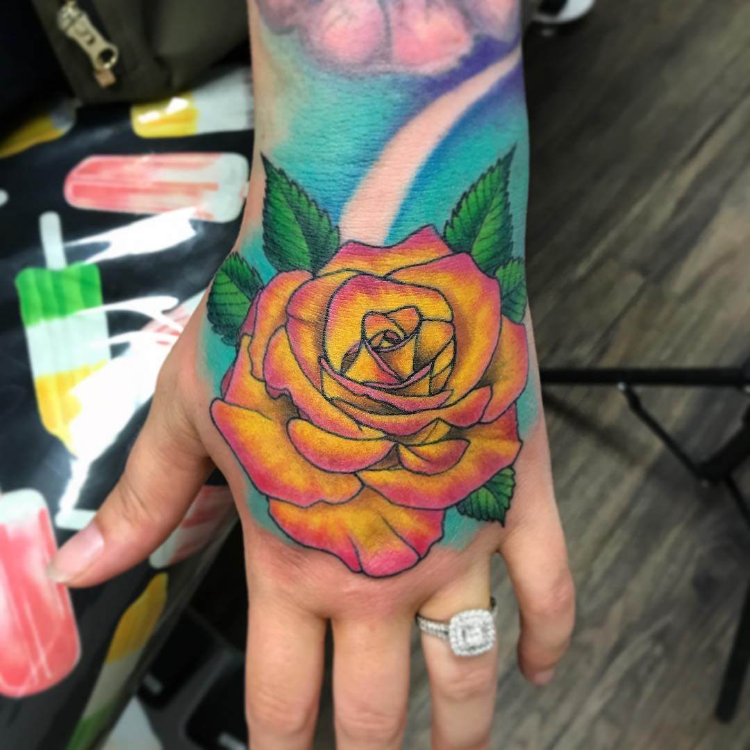 Rose Tattoo by Jess Alther at Black Gold Tattoo Co in Edmonton Alberta Canada