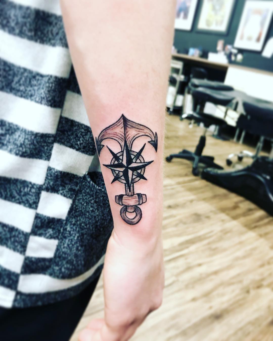 Anchor Tattoo by Jess Alther at Black Gold Tattoo Co in Edmonton Alberta Canada
