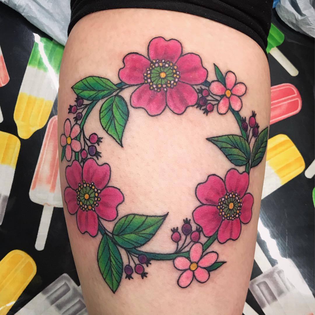 Floral Tattoo by Jess Alther at Black Gold Tattoo Co in Edmonton Alberta Canada