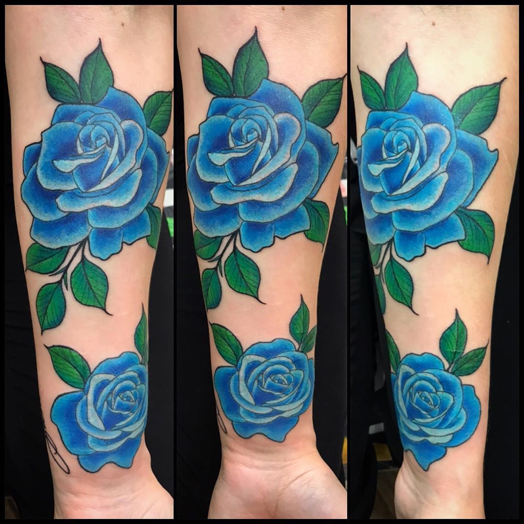 Roses Tattoo by Jess Alther at Black Gold Tattoo Co in Edmonton Alberta Canada