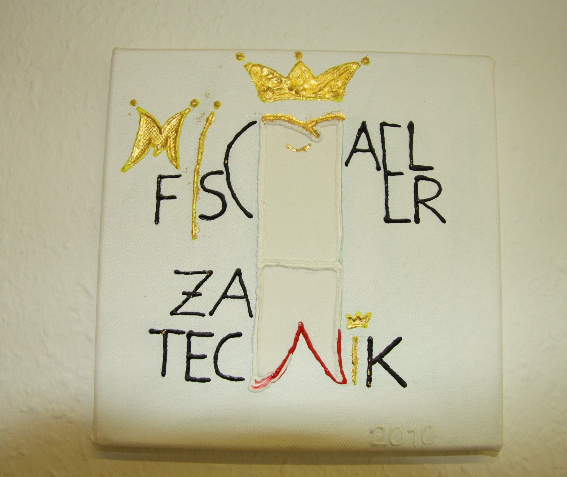 Ein Stück Papier mit der Aufschrift „fsc ael za tec nik“