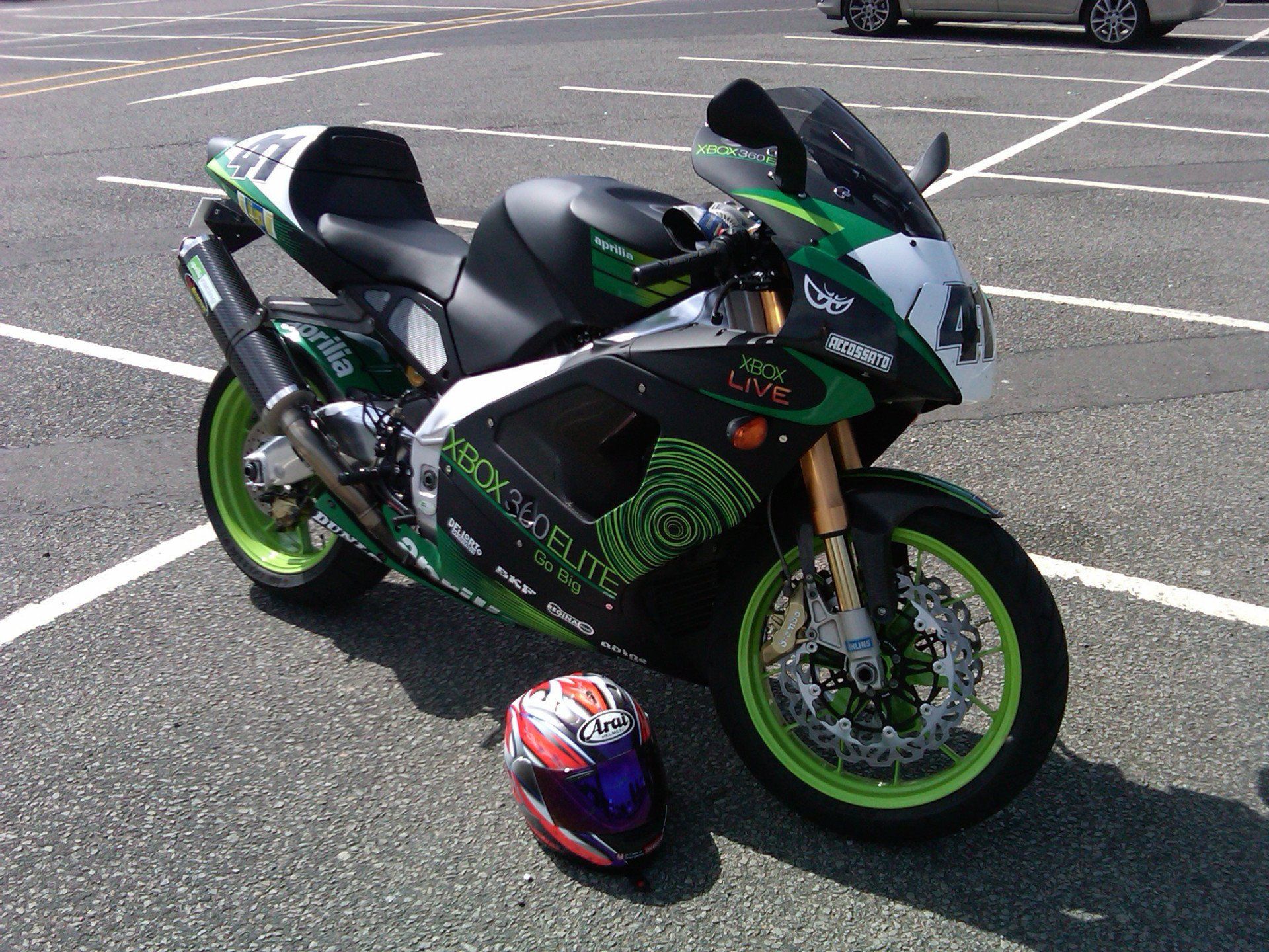 Motorbike decals on an Aprilia