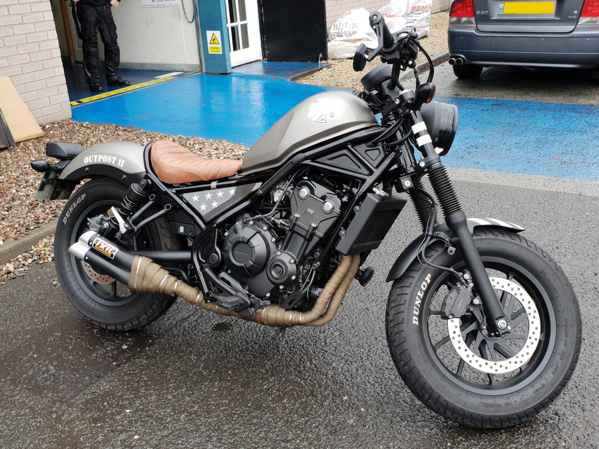 Motorbike decals on an custom bike