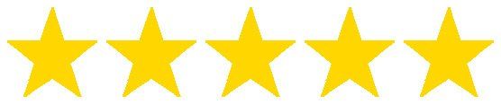 Five gold stars graphic for testimonial