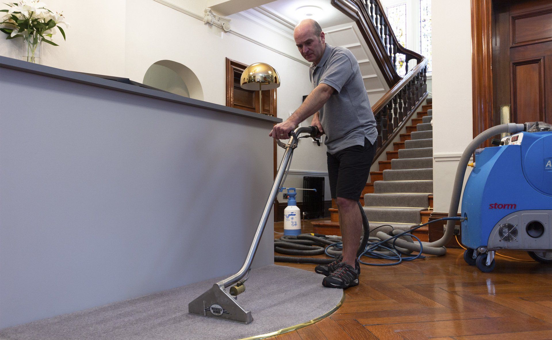 Hot water extraction carpet cleaning office reception in Harrogate