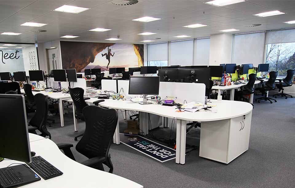 Large open plan commercial office in Harrogate after cleaning