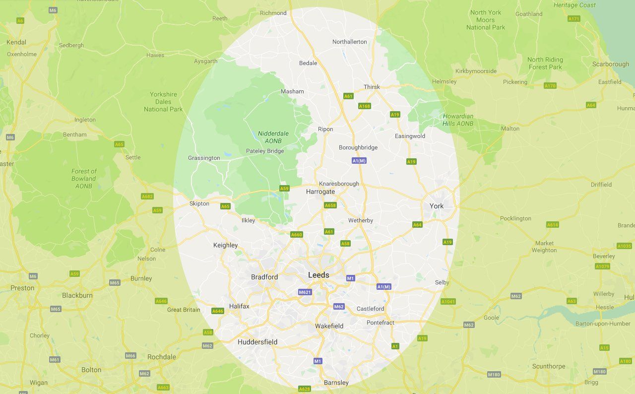 Map showing It's Clean commercial cleaning services areas of operation Map showing It's Clean commercial cleaning services areas of operation