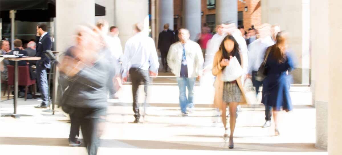 Office workers returning to work