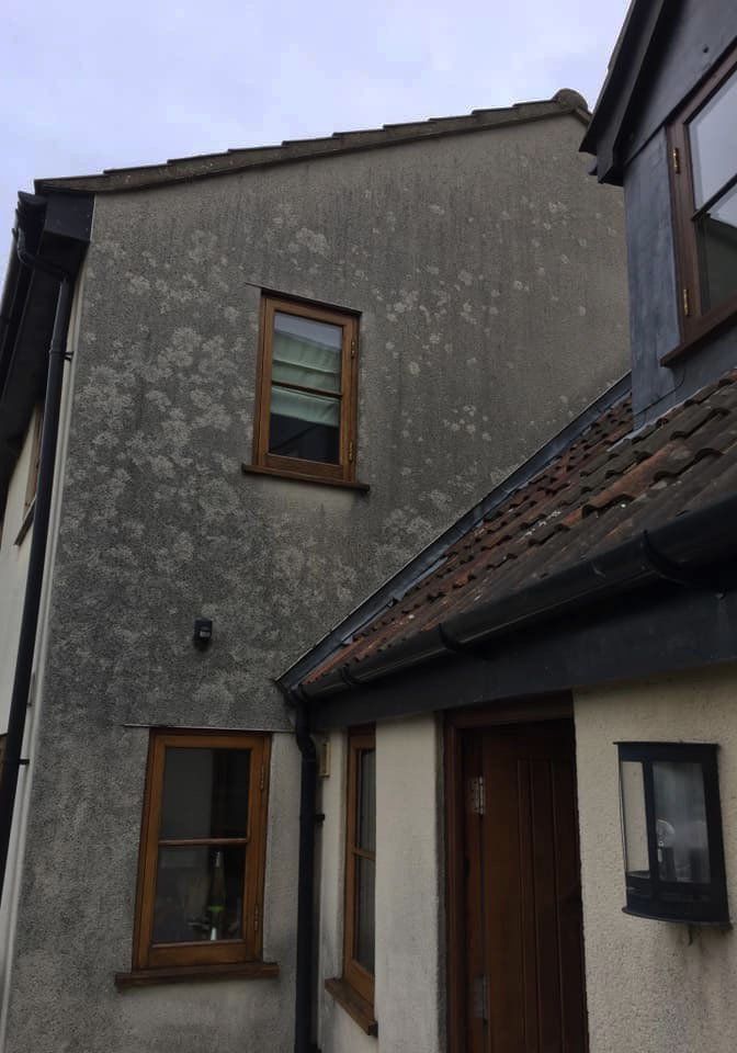 House before soft washing exterior cleaning