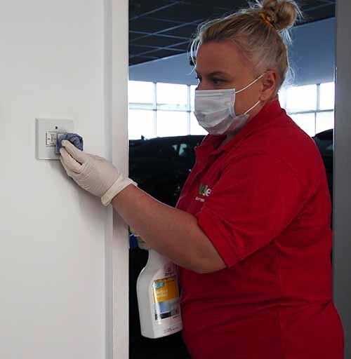 Touch point cleaning office light switch