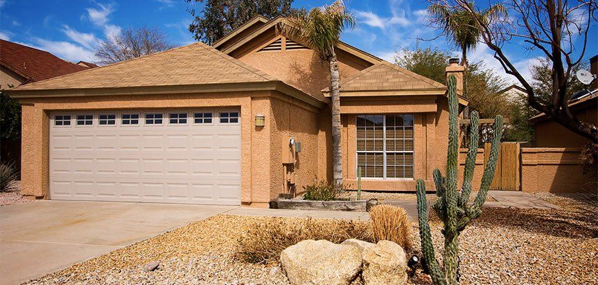 Front facade & driveway of a house