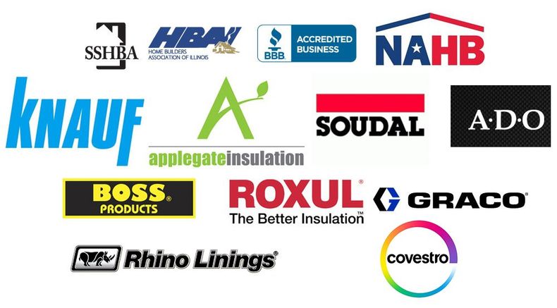 A bunch of logos for different companies on a white background