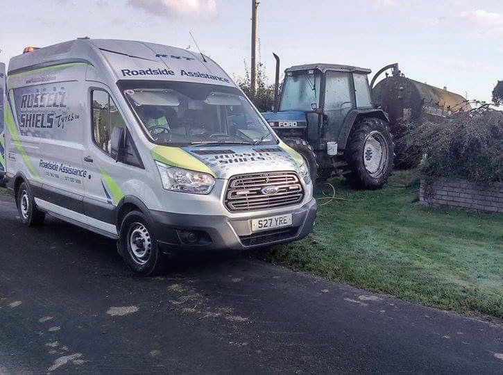 company vehicle on site