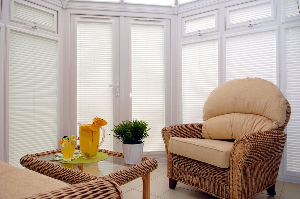 half opened blinds