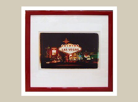 'Las Vegas' holiday photo in red gloss frame Las Vegas photograph in custom frame