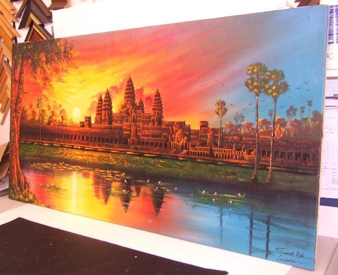 Holiday painting picture canvas stretch