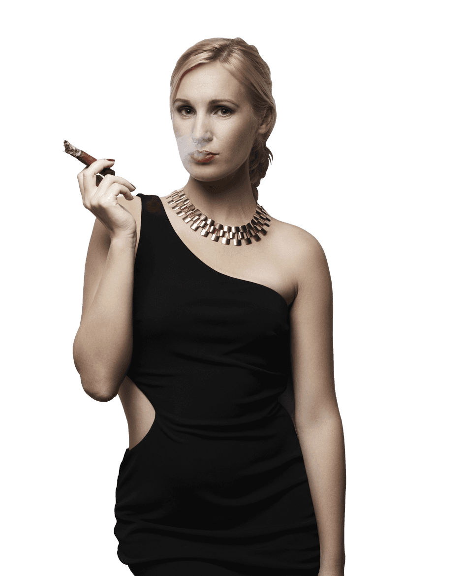 Woman smoking a cigar
