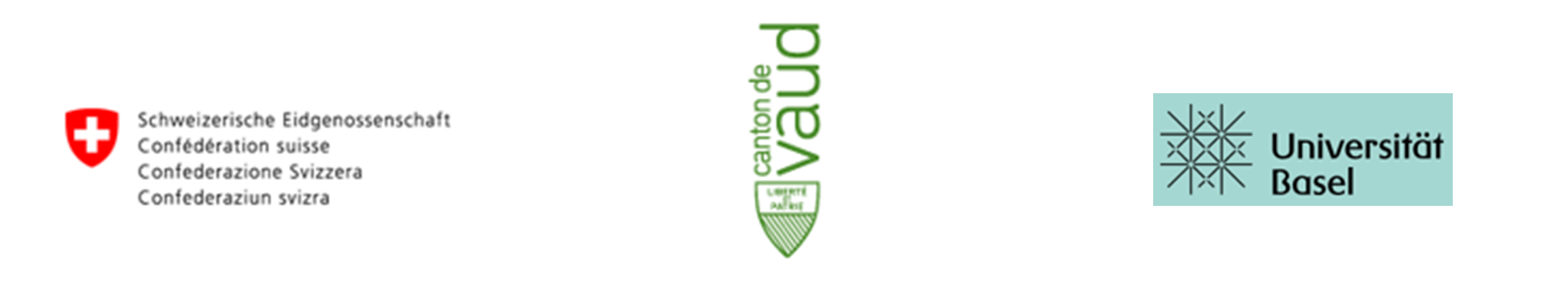 Three logos on a white background one of which is for a university