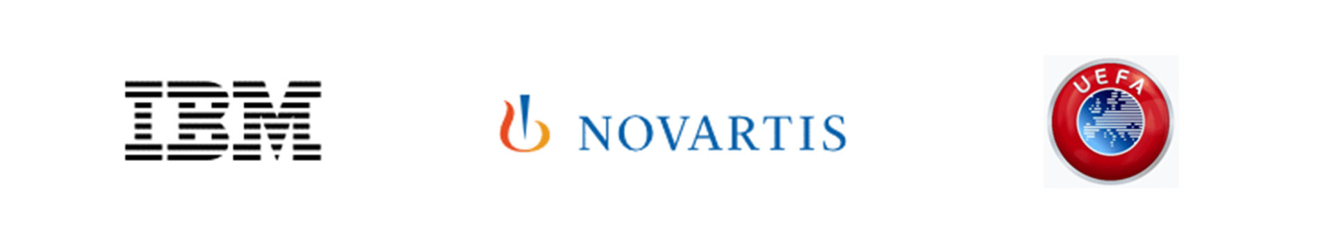 Ibm and novartis logos on a white background