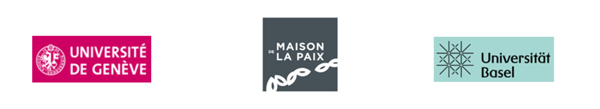Trois logos de différentes universités sont affichés sur un fond blanc