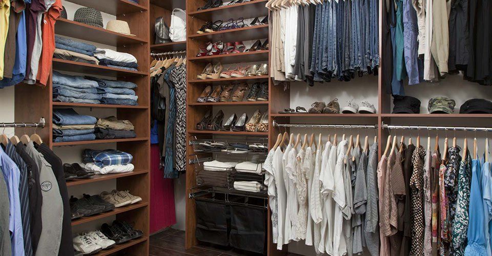 Walk In Closet with Warm Cognac Finish