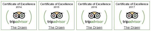 Trip advisor excellence award 2014, 2015, 2016
