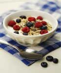 Milk and cereal bowl image