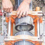 new drain being installed