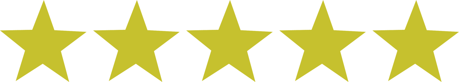 A row of yellow stars on a white background.