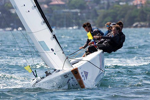 Group of friends enjoying sailing