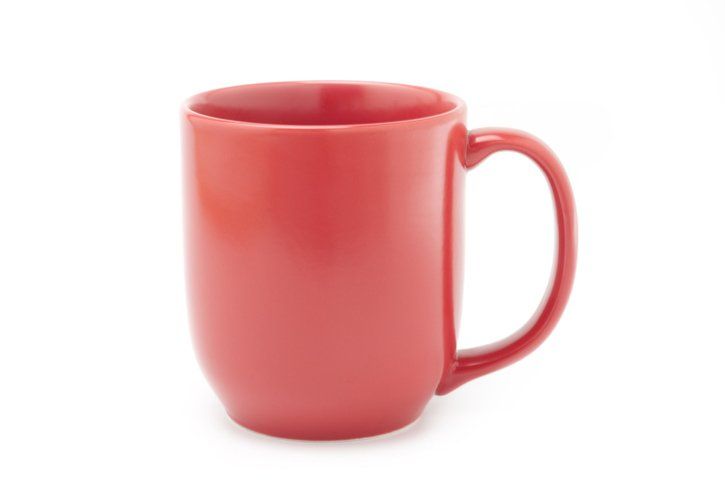 Red cup isolated on white background