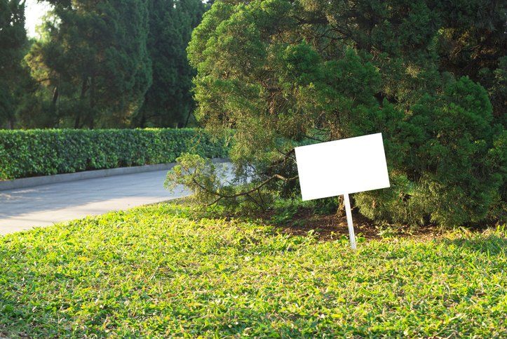 Yard sign on grass