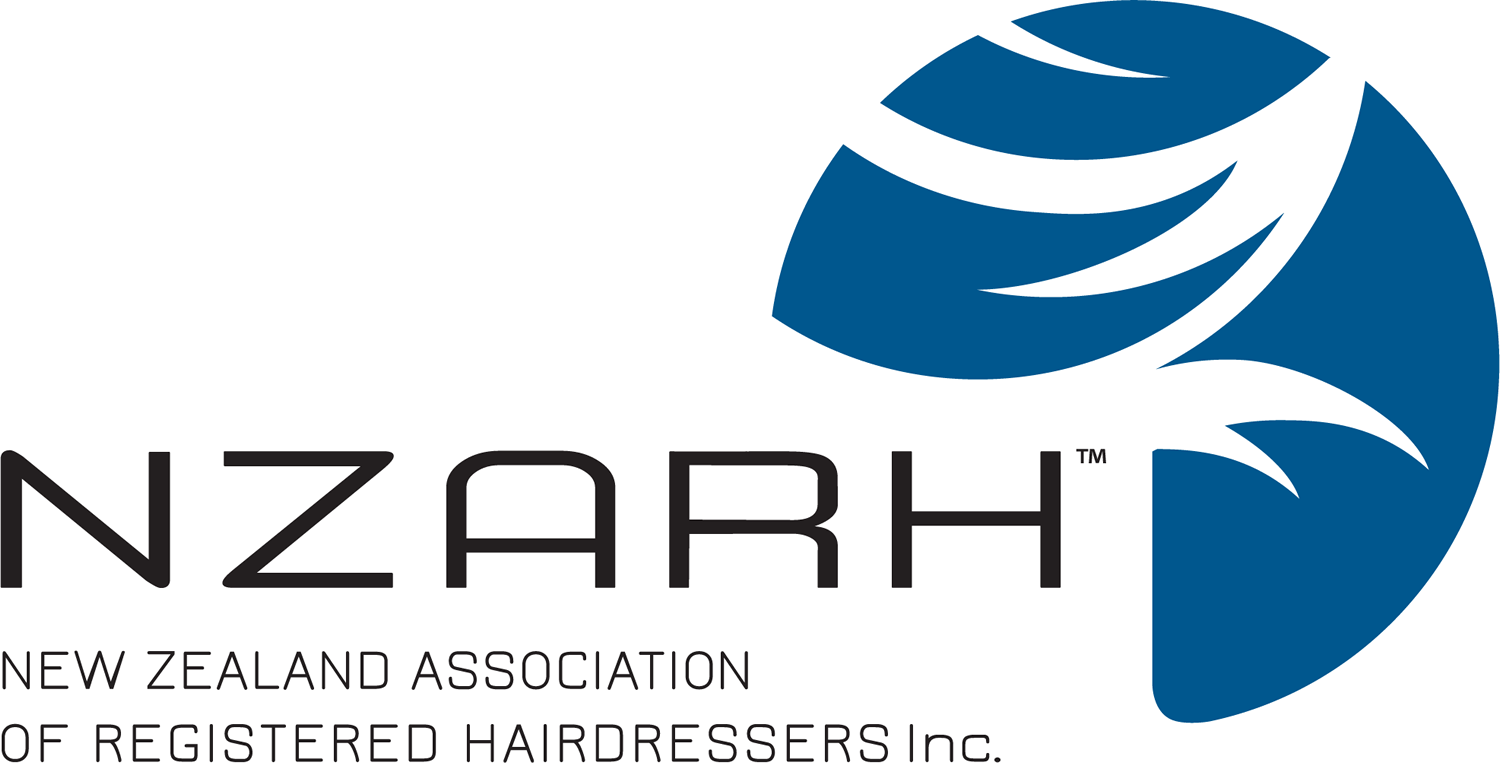 The logo for the new zealand association of registered hairdressers