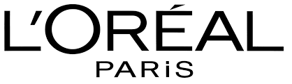 A black and white logo for l ' oreal paris on a white background.