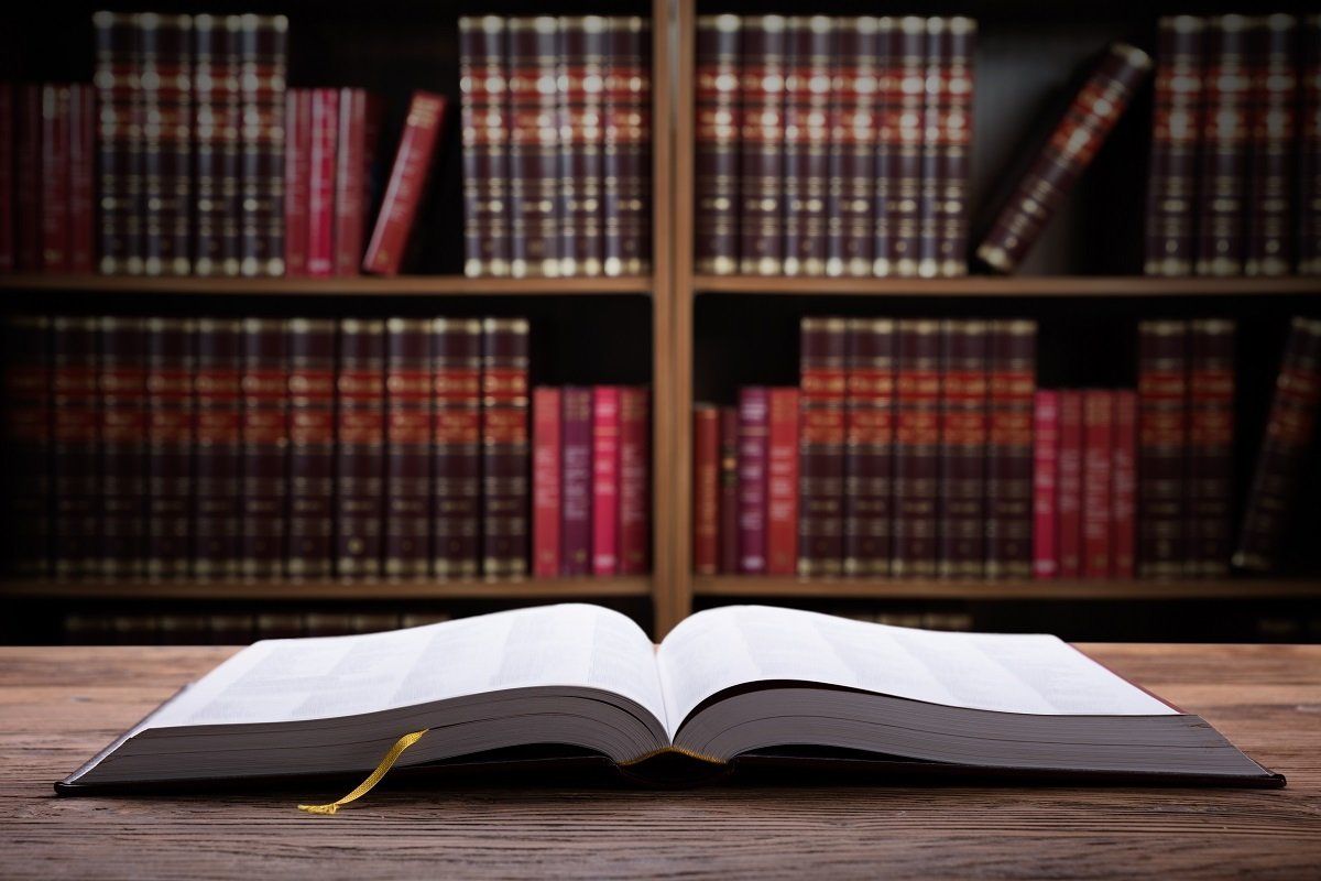 Bookcase with law texts