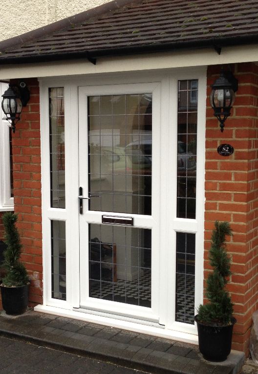 white glazed front door