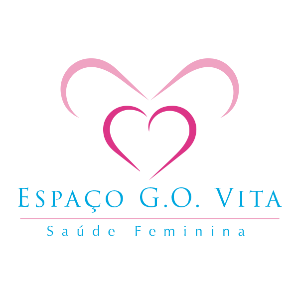 A pink and blue logo for espaco g.o. vita