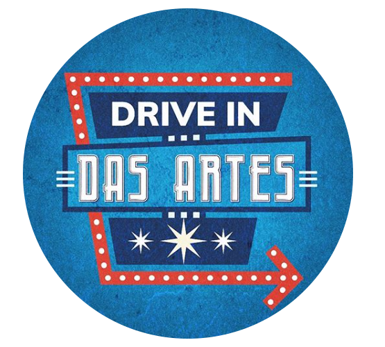 Uma placa azul que diz dirija nas artes