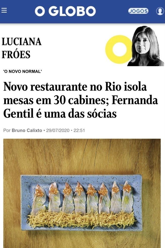 Um artigo de jornal sobre um restaurante em rio isola