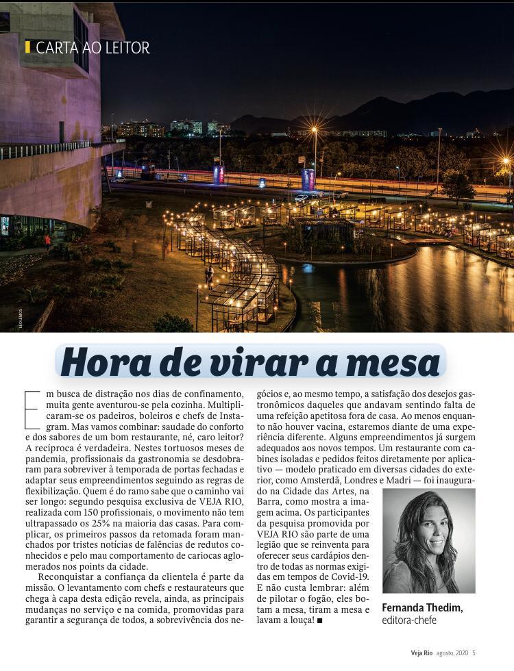 A newspaper article about a woman named hora de virar a mesa.