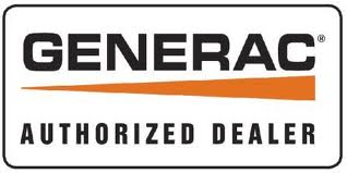 Generac authorized dealer logo: Black text and orange line on white background.