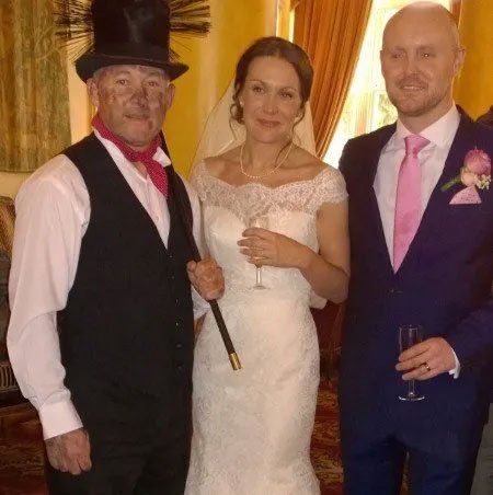 Chimney sweep attending a wedding