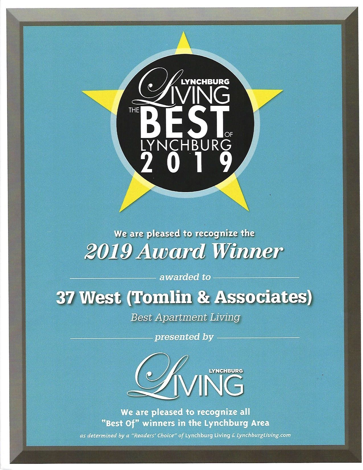 Lynchburg Living Best of 2019 - 37 West Apartments